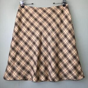 Worthington Womens Size 14 Brown Plaid Skirt Academia Y2K Twee Western Preppy